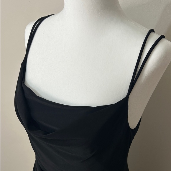 Zara Black Cowl Neck Midi Dress with Double Straps - Picture 4 of 7